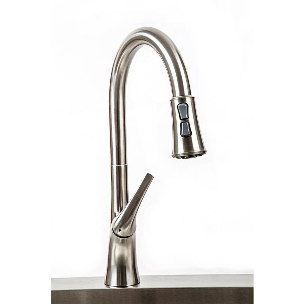 All-in-One Dual Mount Stainless Steel 33 in. 2-Hole 50/50 Double Bowl Kitchen Sink in Brushed Finish - Super Arbor