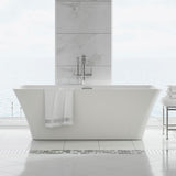St Tropez 67 in. Acrylic FlatBottom Non-Whirlpool Freestanding Rectangular Soaking Bathtub in White - Super Arbor