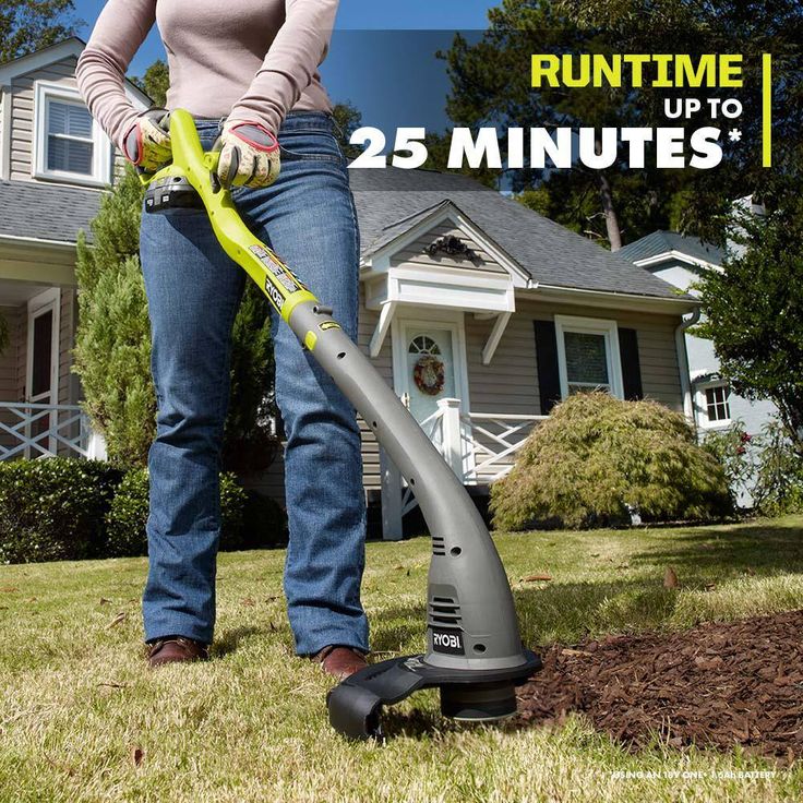 RYOBI ONE+ 18-Volt Lithium-Ion Electric Cordless String Trimmer and Edger - 1.3 Ah Battery and Charger Included