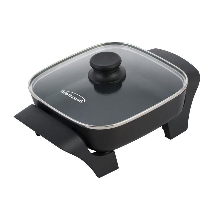 16 sq. in. Black Nonstick Electric Skillet with Glass Lid