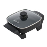 16 sq. in. Black Nonstick Electric Skillet with Glass Lid