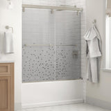 Everly 60 in. x 59-1/4 in. Mod Semi-Frameless Sliding Bathtub Door in Bronze and 1/4 in. (6mm) Clear Glass - Super Arbor