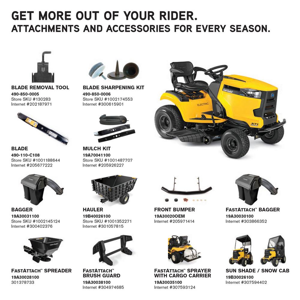 Cub Cadet XT1 Enduro LT 42 in. 56-Volt 60 Ah Battery Lithium-Ion Electric Front Engine Riding Lawn Tractor - Super Arbor