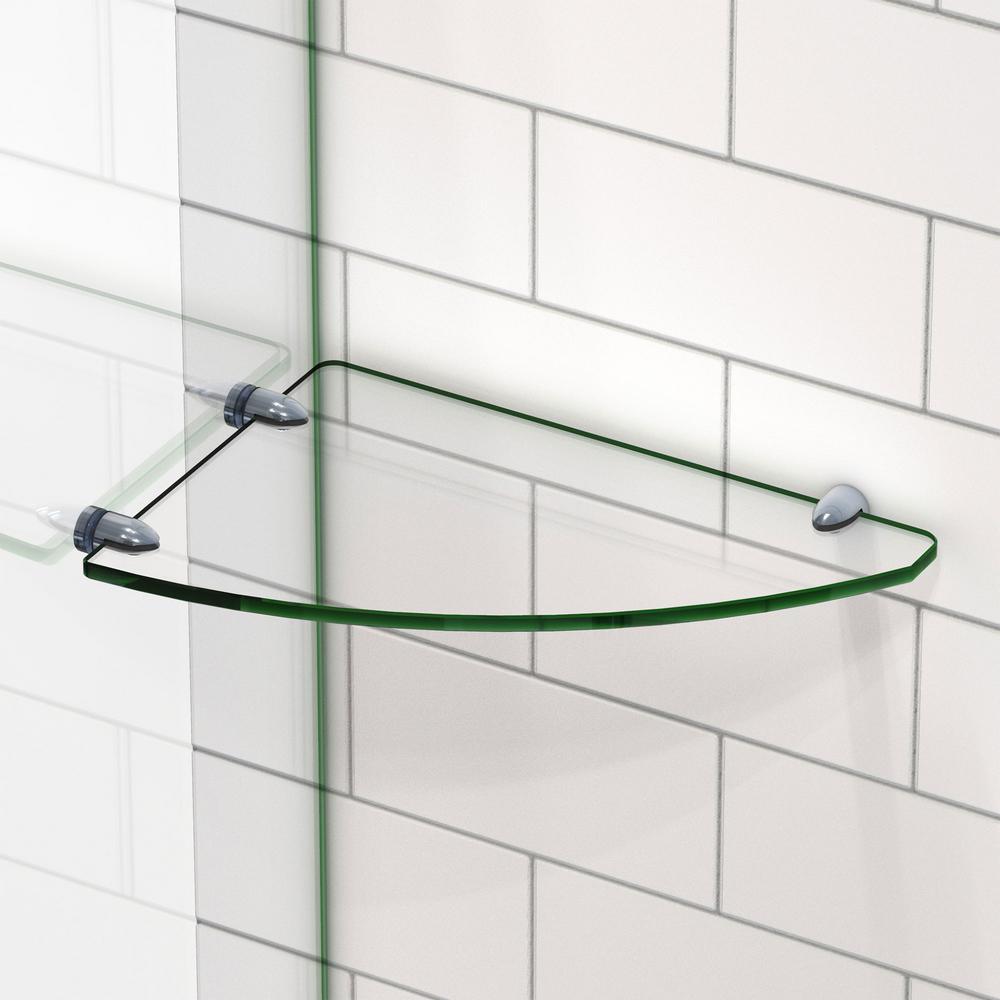 12 in. x 8 in. Corner Glass Shelf in Oil Rubbed Bronze - Super Arbor