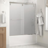 Simplicity 60 x 59-1/4 in. Frameless Mod Soft-Close Sliding Bathtub Door in Chrome with 1/4 in. (6mm) Clear Glass - Super Arbor