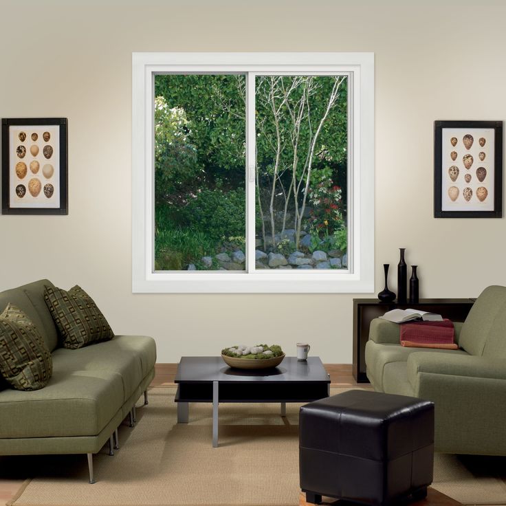 JELD-WEN FiniShield V-4500 59-1/2-in x 47-1/2-in x 3-in Jamb Left-operable Vinyl Black Sliding Window Full Screen Included