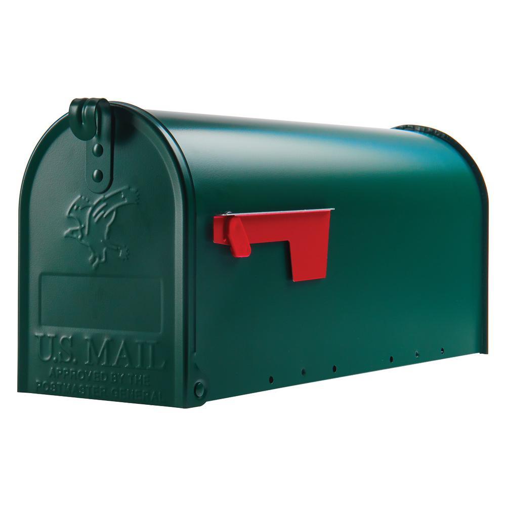 Elite Medium, Steel, Post Mount Mailbox, Black - Super Arbor
