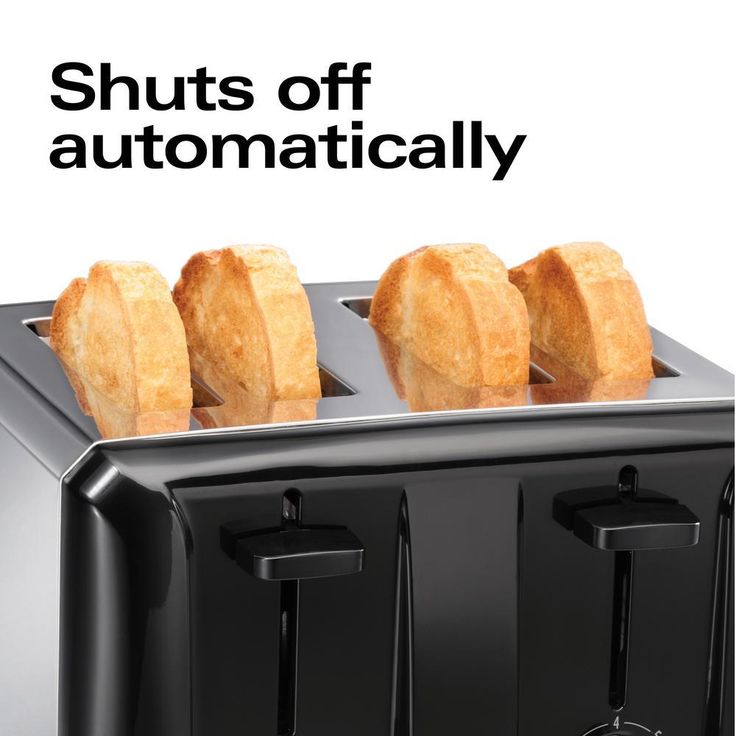 4-Slice Black Wide Slot Toaster