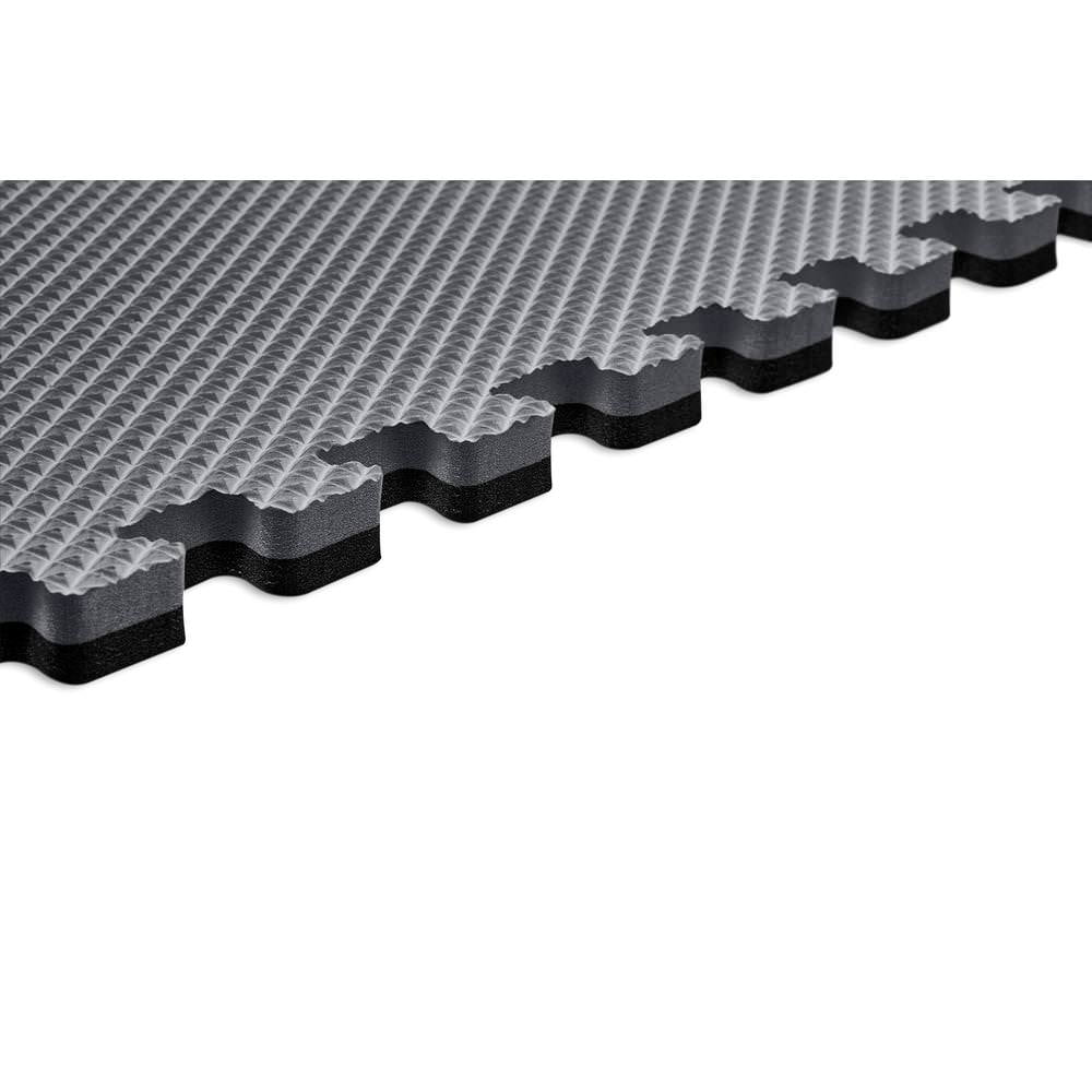 Norsk Gray/Black 24 in. x 24 in. EVA Foam Truly Reversible Interlocking Tile (42-Tile)