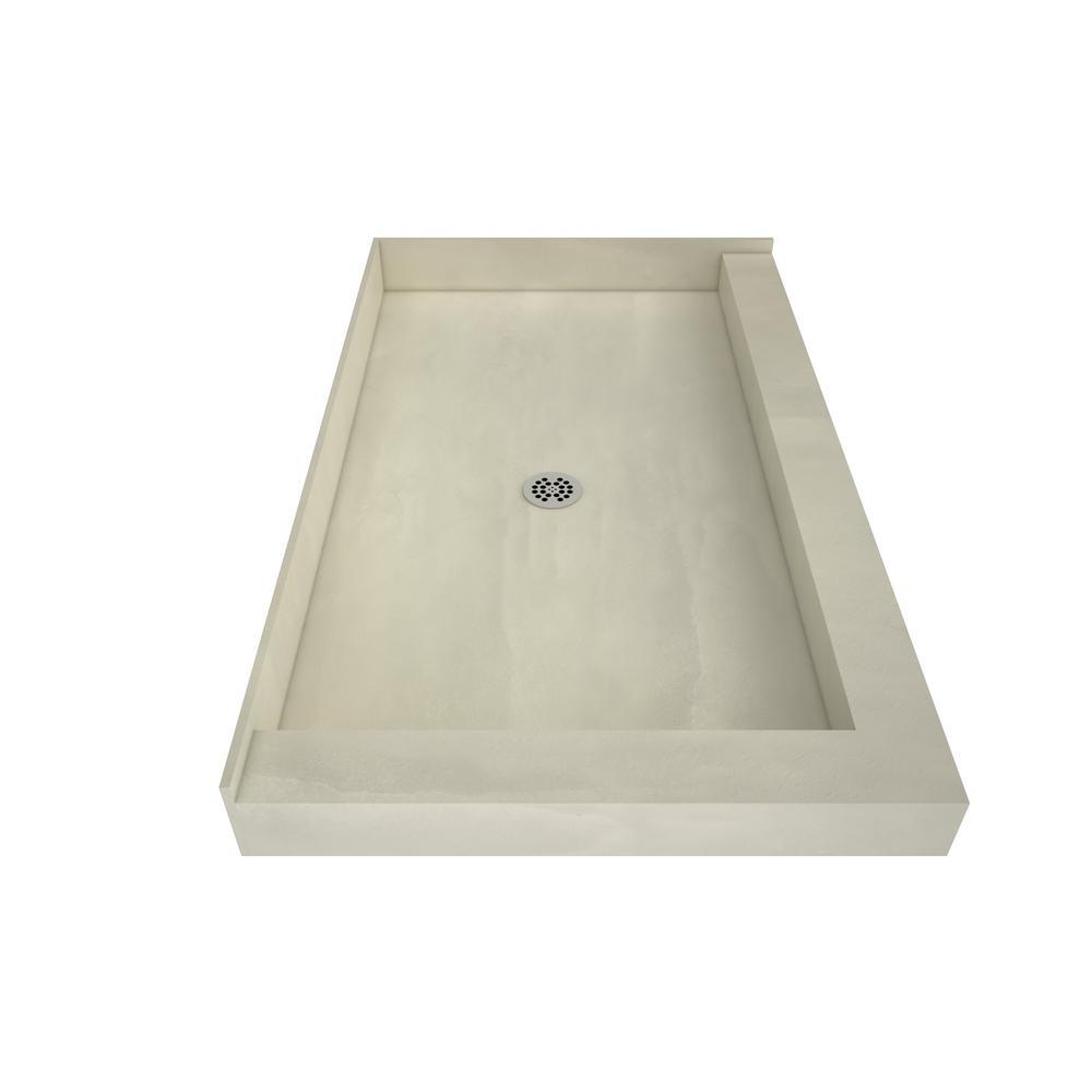 Redi Base 36 in. x 60 in. Double Threshold Shower Base with Center Drain and Polished Chrome Drain Plate - Super Arbor