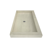 Redi Base 36 in. x 60 in. Double Threshold Shower Base with Center Drain and Polished Chrome Drain Plate - Super Arbor