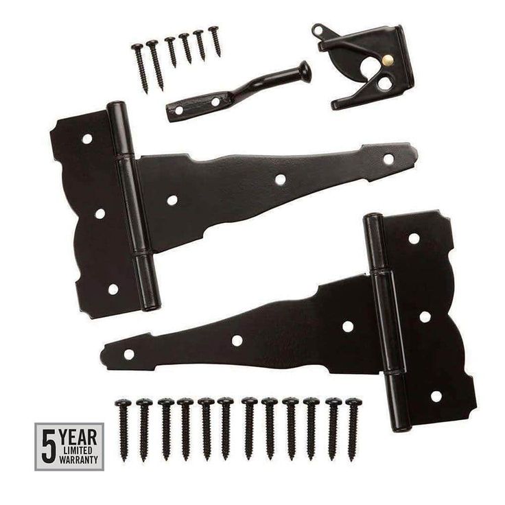 Everbilt Black Stainless Steel Decorative Gate Hinge and Latch Set