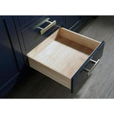 Madison 72 in. Bath Vanity in Monarch Blue with Carrara White Marble Vanity Top with White Basins