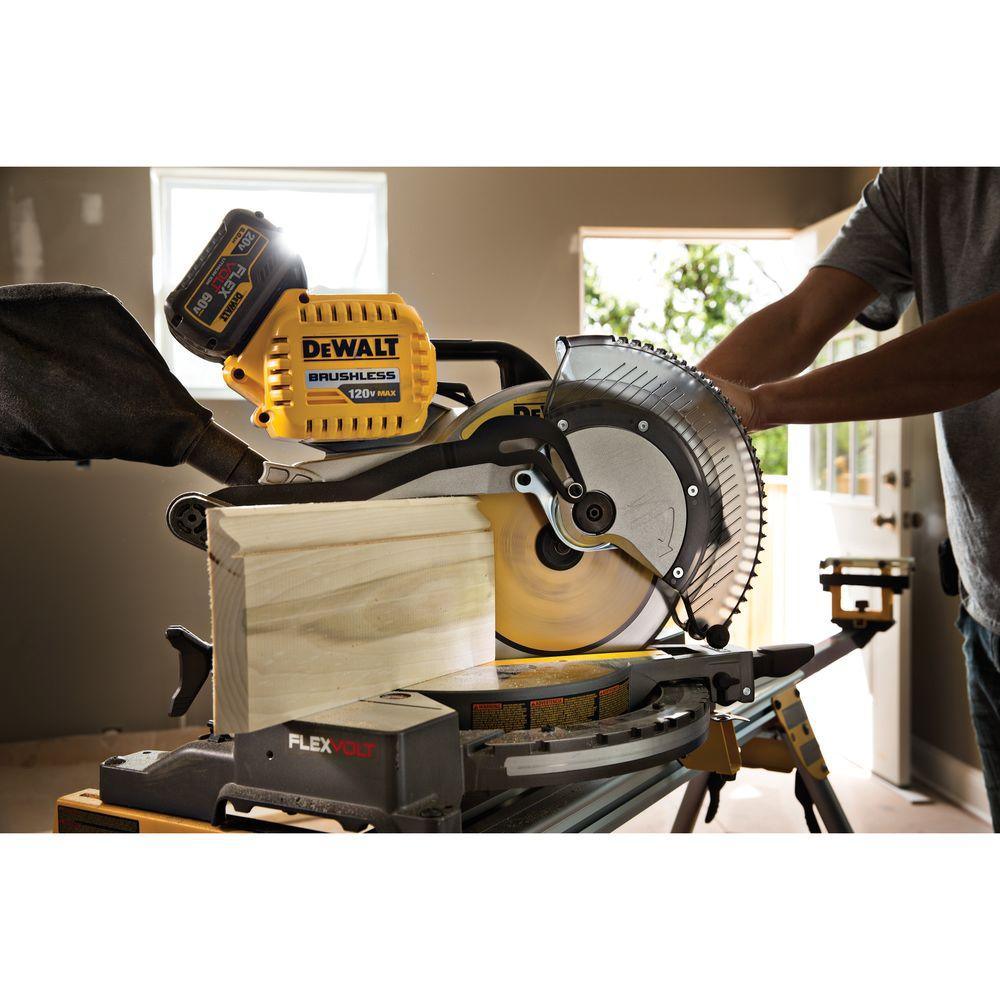 FLEXVOLT 120-Volt MAX Lithium-Ion Cordless Brushless 12 in. Miter Saw with AC Adapter (Tool-Only) - Super Arbor