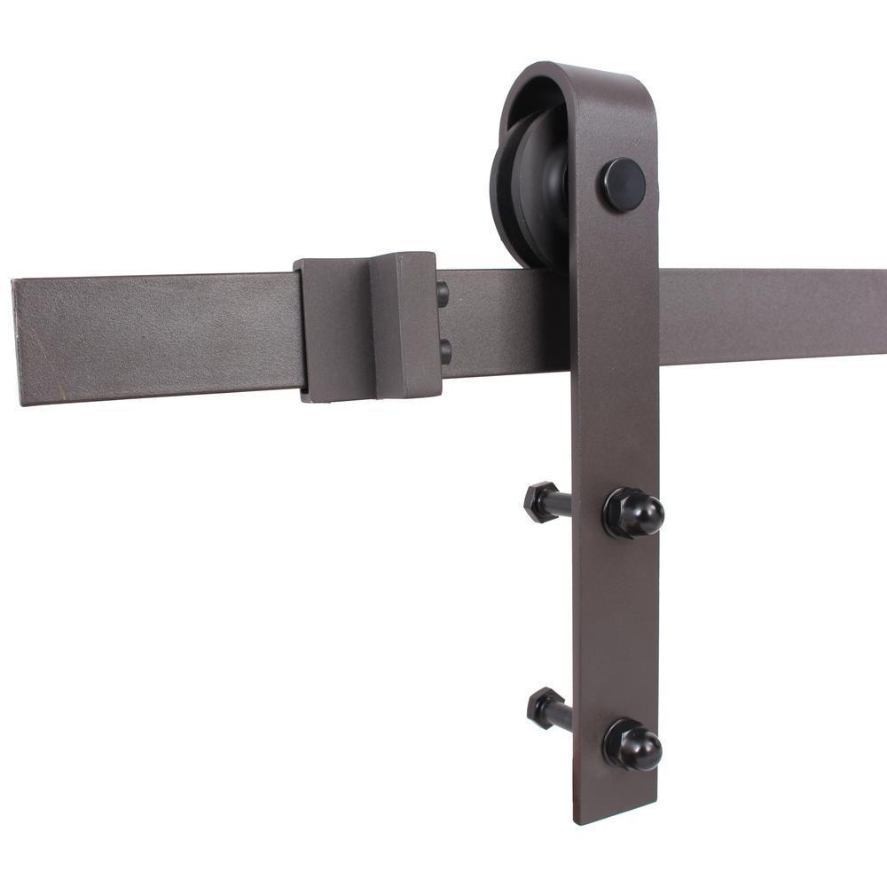 Z Series 42 in. x 84 in. Dark Coffee Stained Solid Knotty Pine Wood Interior Sliding Barn Door with Hardware Kit - Super Arbor