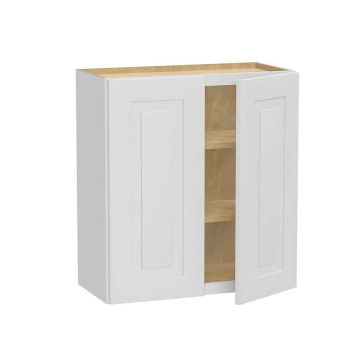 Home Decorators Collection Grayson 27 in. W x 12 in. D x 30 in. H Assembled Plywood Wall Kitchen Cabinet in Pacific White with Soft Close