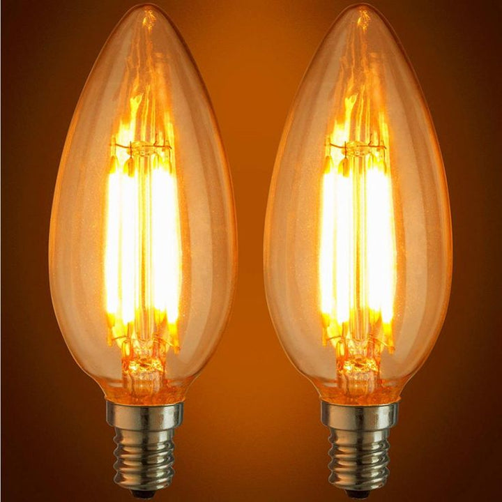 Sunlite 25-Watt Equivalent B11 Dimmable Filament Edison LED Light Bulb Amber, 1800K (2-Pack)