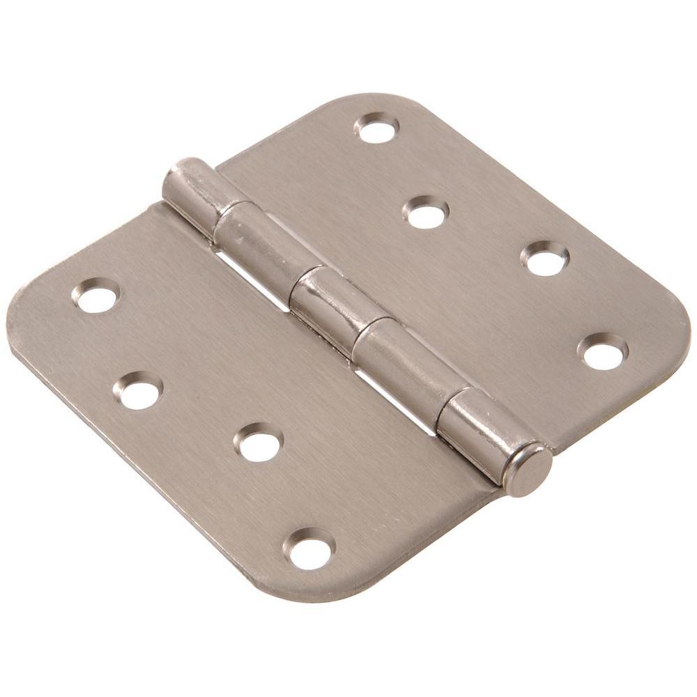 3-1/2 in. Antique Brass Residential Door Hinge with 5/8 in. Round Corner Removable Pin Full Mortise (9-Pack) - Super Arbor