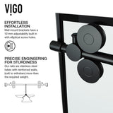 Elan 60 in. x 66 in. Frameless Sliding Tub Door in Matte Black and Clear Glass - Super Arbor