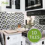 10Pcs Moroccan Tile Stickers Self-adhesive Wall Stickers Kitchen Bathroom Decor