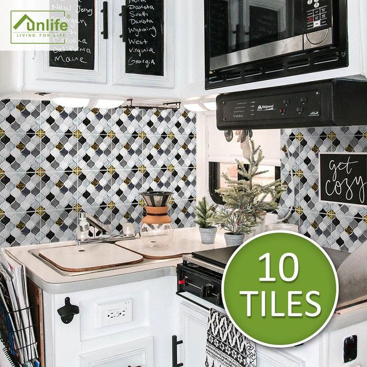 10Pcs Moroccan Tile Stickers Self-adhesive Wall Stickers Kitchen Bathroom Decor
