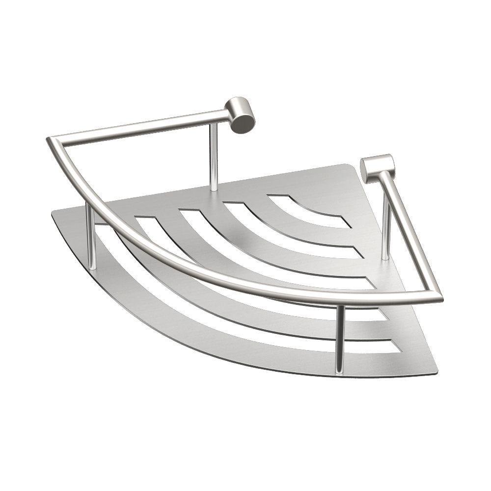 11 in. W Elegant Corner Shelf in Chrome - Super Arbor