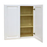 Newport Ready to Assemble 30x36x12 in. 2-Door Wall Cabinet with 2-Shelves in Classic White
