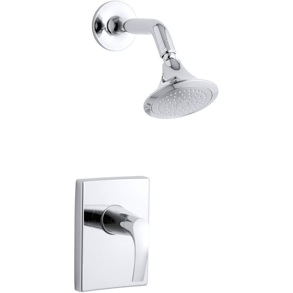 Symbol 1-Spray 6.3 in. Single Wall Mount Fixed Shower Head in Vibrant Brushed Nickel - Super Arbor