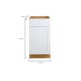 Cambridge Shaker Assembled 18 in. x 34.5 in. x 24.5 in. Base Cabinet w/ 1 Soft Close Drawer & 1 Soft Close Door in White - Super Arbor