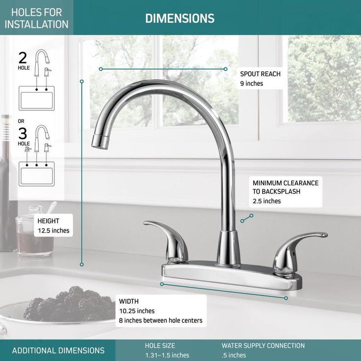 Peerless Chrome 2-Handle Deck-Mount High-Arc Handle Kitchen Faucet (Deck Plate Included)