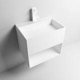 Dyconn Novara All in One Solid Surface Pedestal in Matte White