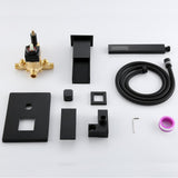 Square Hand-Held Bathtub Faucet In Matt Black - Super Arbor