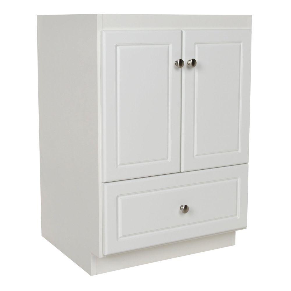 Ultraline 48 in. W x 21 in. D x 34.5 in. H Vanity Cabinet Only in Satin White - Super Arbor