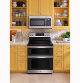 GE 30 in. 6.6 cu. ft. Double Oven Electric Range with Steam-Cleaning Convection Oven in Stainless Steel