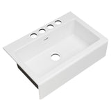 Delancey Farmhouse Apron Front Cast Iron 33 in. 4-Hole Single Bowl Kitchen Sink in Brilliant White