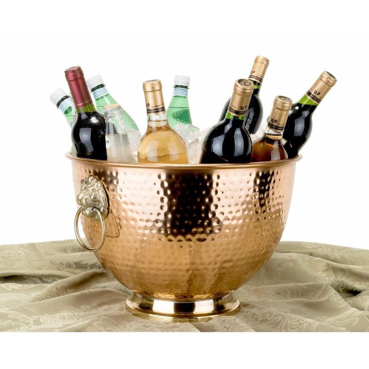 5 gal. Decor Copper Lion's Head Beverage Cooler