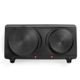 Concealed 2-Burner 7.5 in. Black Portable Hot Plate