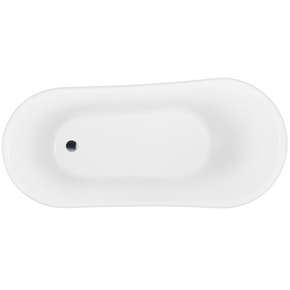 60 in. Acrylic Single Slipper Clawfoot Non-Whirlpool Bathtub in Glossy Gold Foil - Super Arbor