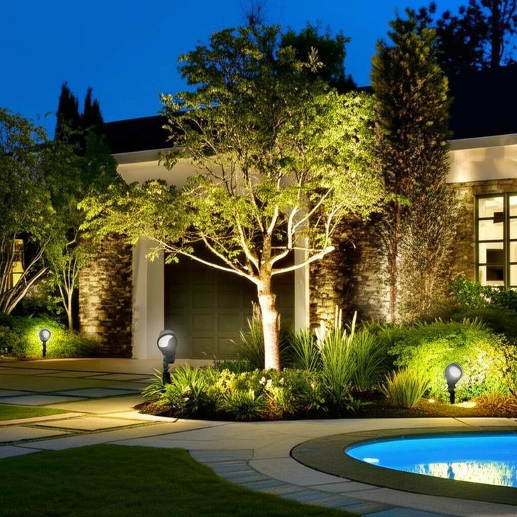 Hampton Bay Millennium Black Adjustable LED Landscape Flood Light