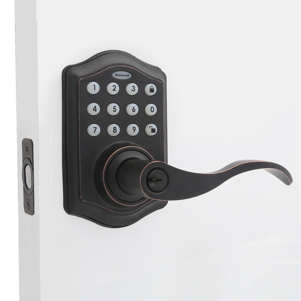 Satin Nickel Keypad Electronic Door Lever Entry Lock - Super Arbor