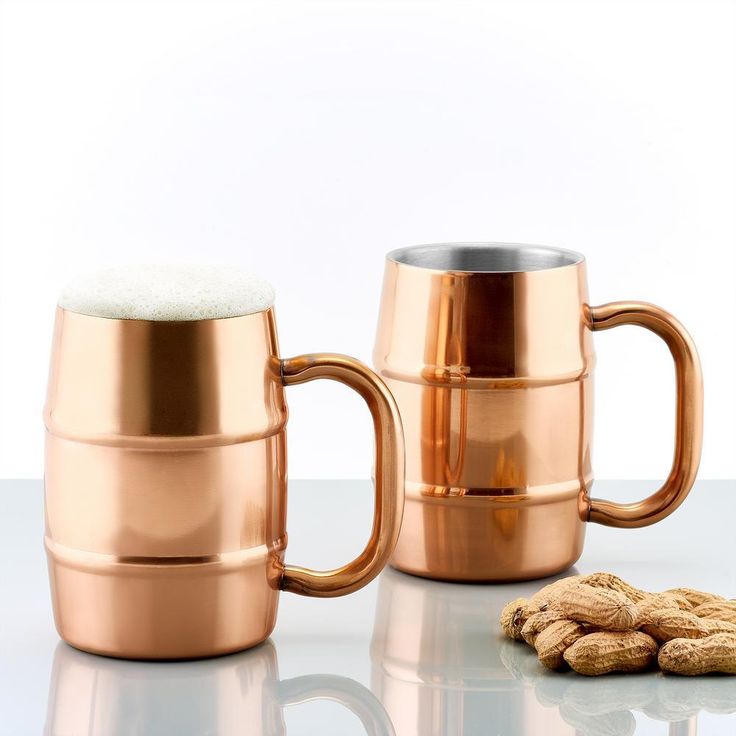 KeepKool DuraCopper 16.9 oz. Double Walled Stainless Steel Mugs (Set of 2)