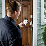Sense Satin Nickel Camelot Trim Smart Deadbolt and Wi-fi Adapter Bundle - Super Arbor