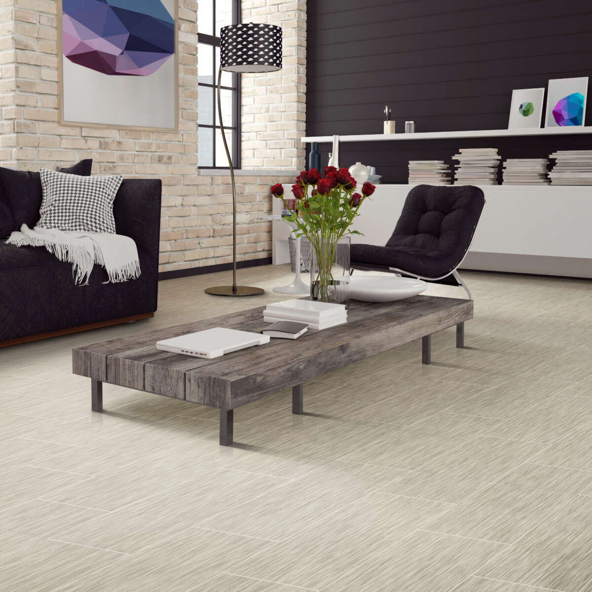 Congoleum AirStep Plus Linea 12-ft W Cut-to-Length Shoreline Stone-Look Low-Gloss Sheet Vinyl Flooring