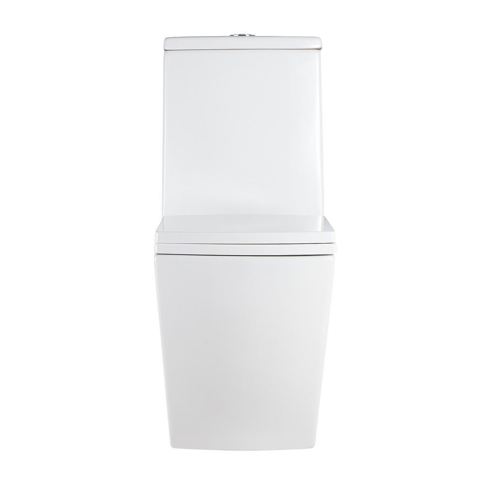 1-Piece 1.28 GPF Dual Flush High Efficiency Elongated Toilet in White, Seat Included - Super Arbor