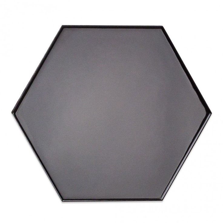 Magen Hex Dark Gray Polished Ceramic Hexagon Tile