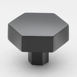 GlideRite 1-1/2 in. Matte Black Solid Hexagon Cabinet Drawer Knobs, 10-Pack