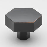 GlideRite 1-1/2 in. Matte Black Solid Hexagon Cabinet Drawer Knobs, 10-Pack