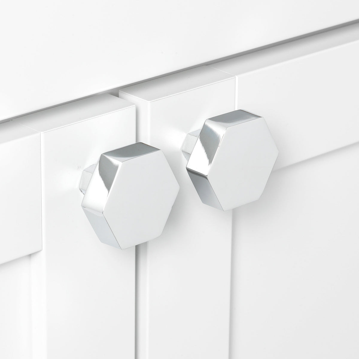 GlideRite 1-1/2 in. Matte Black Solid Hexagon Cabinet Drawer Knobs, 10-Pack