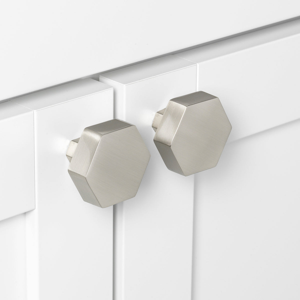 GlideRite 1-1/2 in. Matte Black Solid Hexagon Cabinet Drawer Knobs, 10-Pack