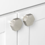 GlideRite 1-1/2 in. Matte Black Solid Hexagon Cabinet Drawer Knobs, 10-Pack